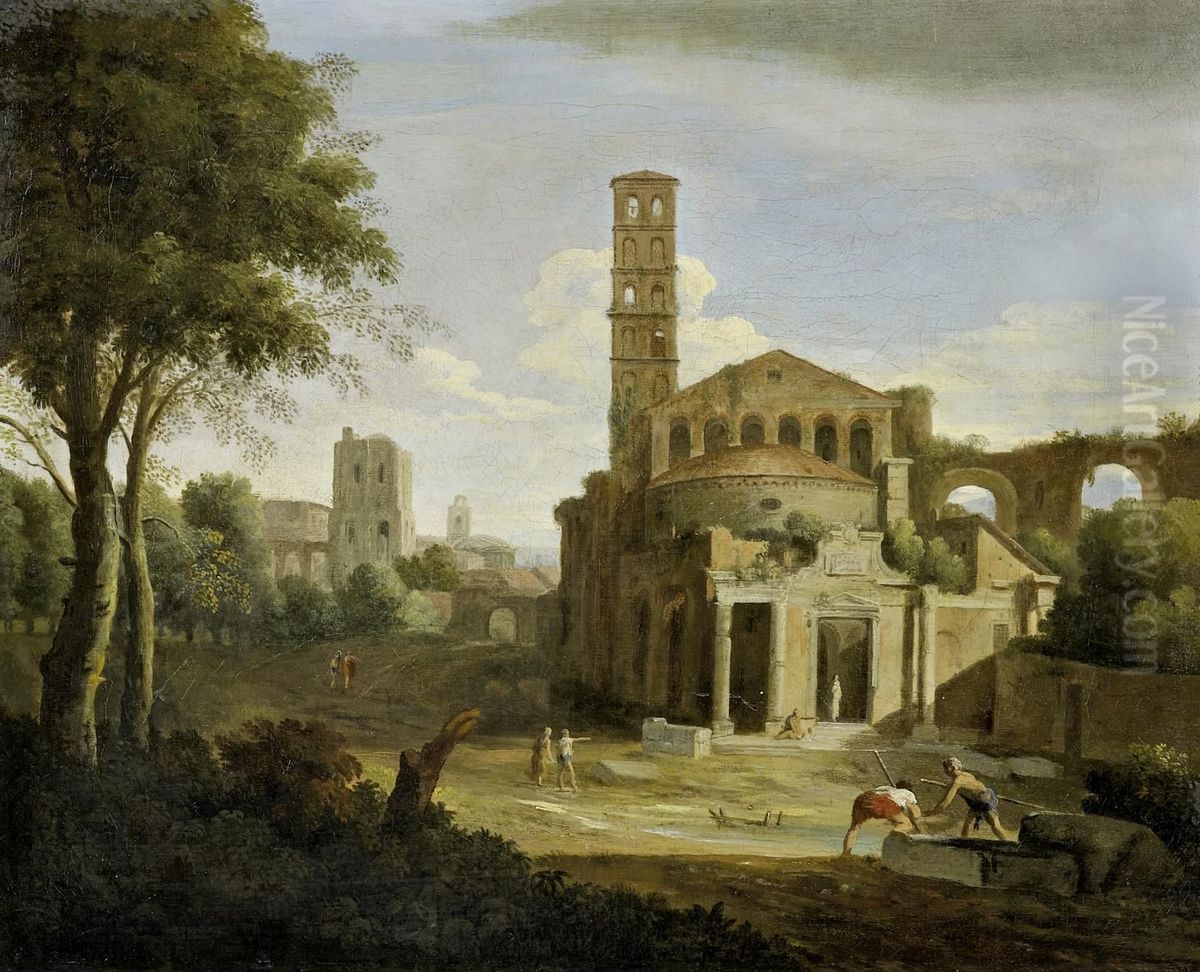 Ruin landscape. Oil Painting by Sebastiano Ricci