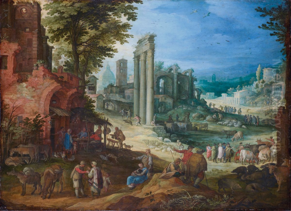 View of the Roman Forum Oil Painting by Paul Bril