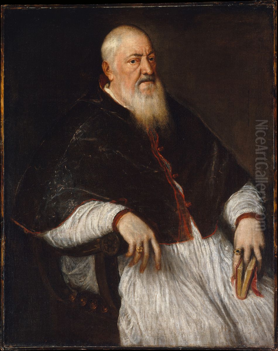 Filippo Archinto (born about 1500, died 1558), Archbishop of Milan Oil Painting by Titian