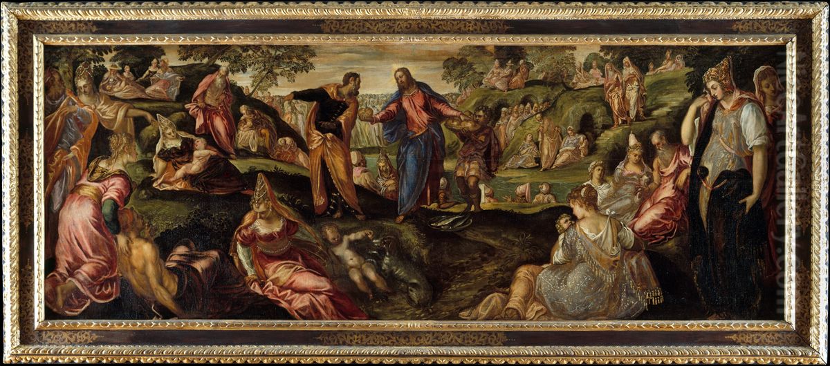 The Miracle of the Loaves and Fishes Oil Painting by Jacopo Tintoretto