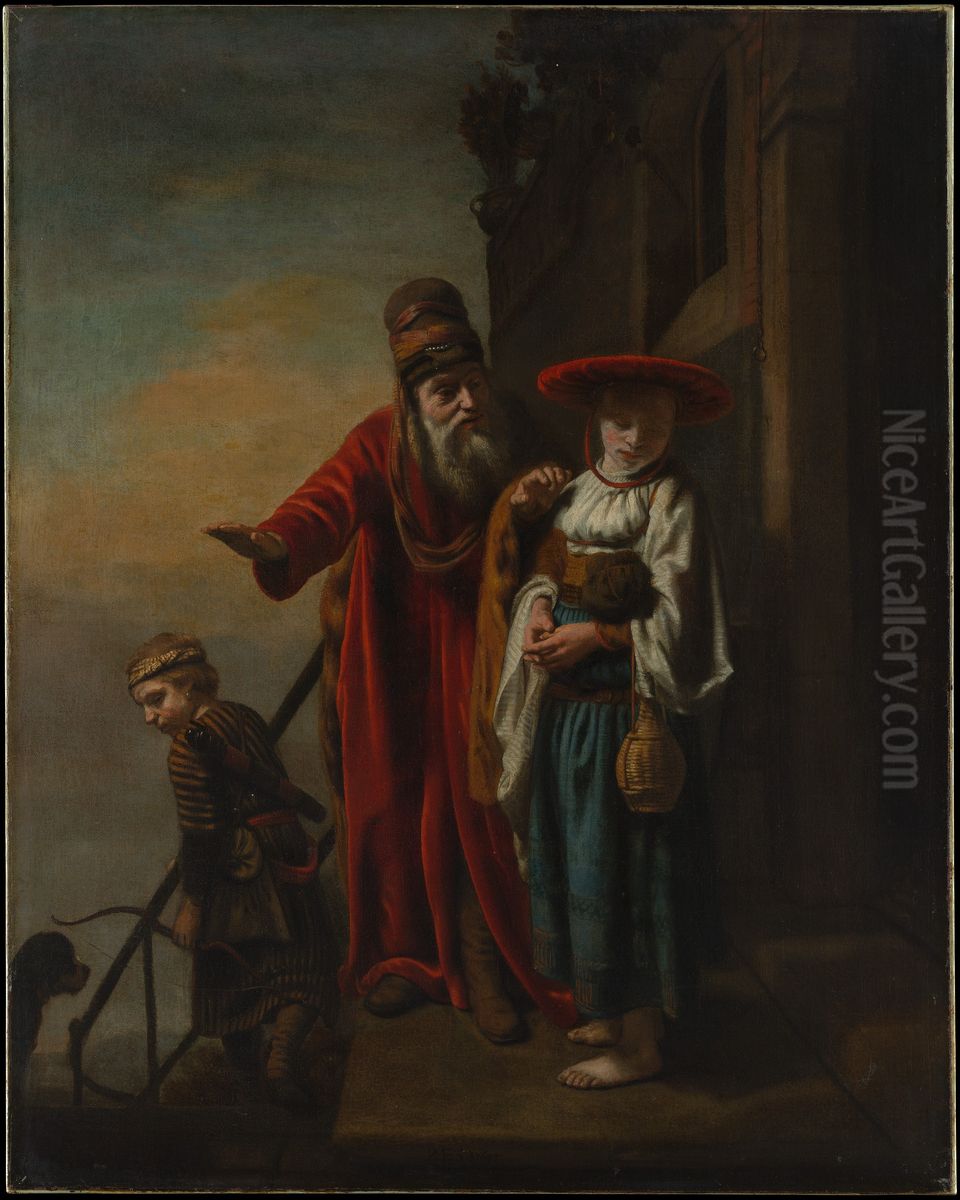 Abraham Dismissing Hagar and Ishmael Oil Painting by Nicolaes Maes