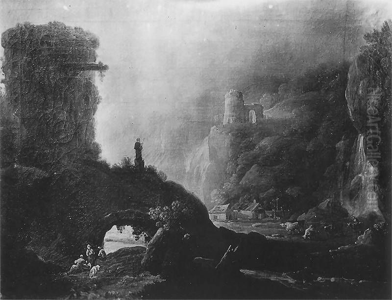 Landscape with ruins. Oil Painting by Franciszek Ksawery Lampi