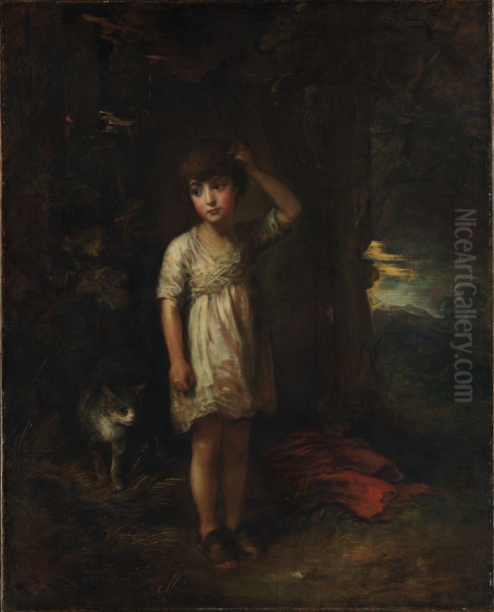 A Boy with a Cat-Morning Oil Painting by Thomas Gainsborough