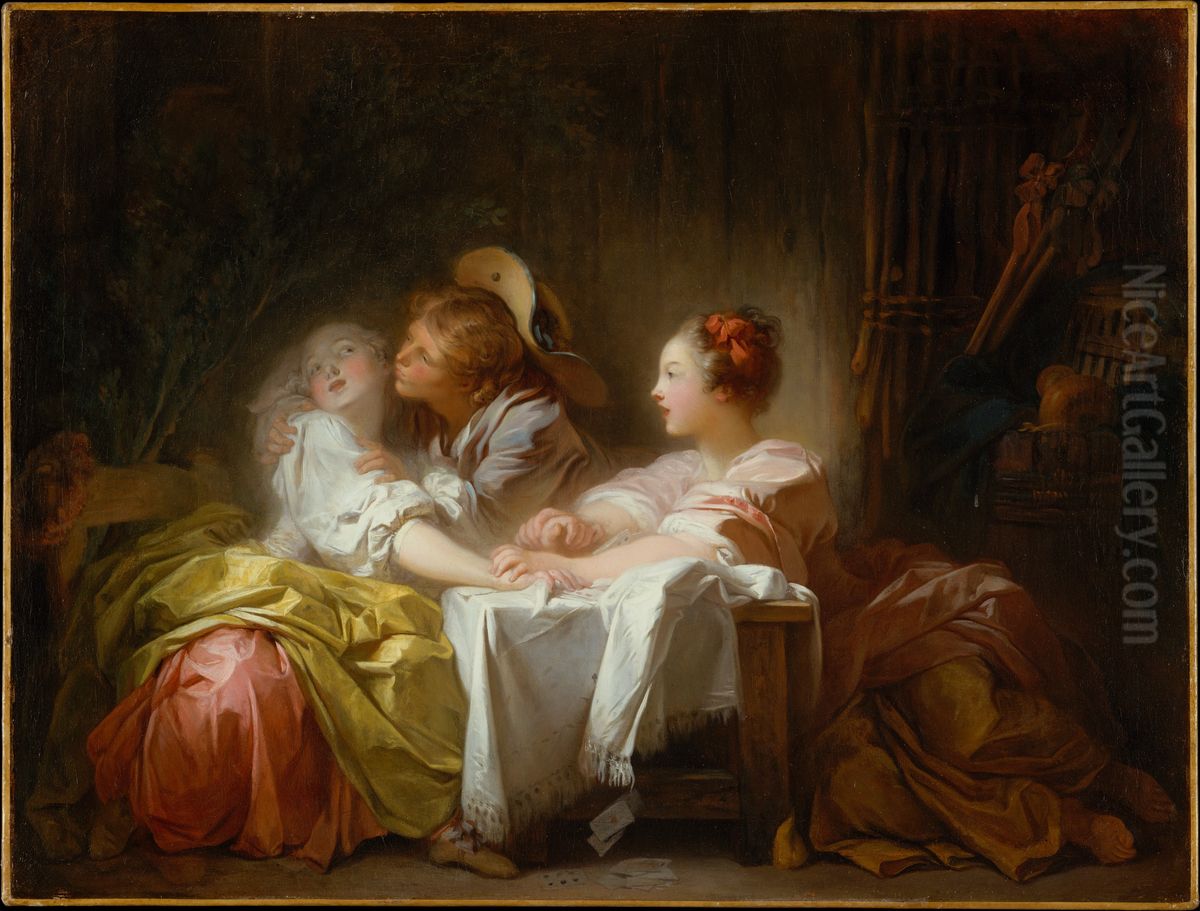 The Stolen Kiss Oil Painting by Jean-Honore Fragonard