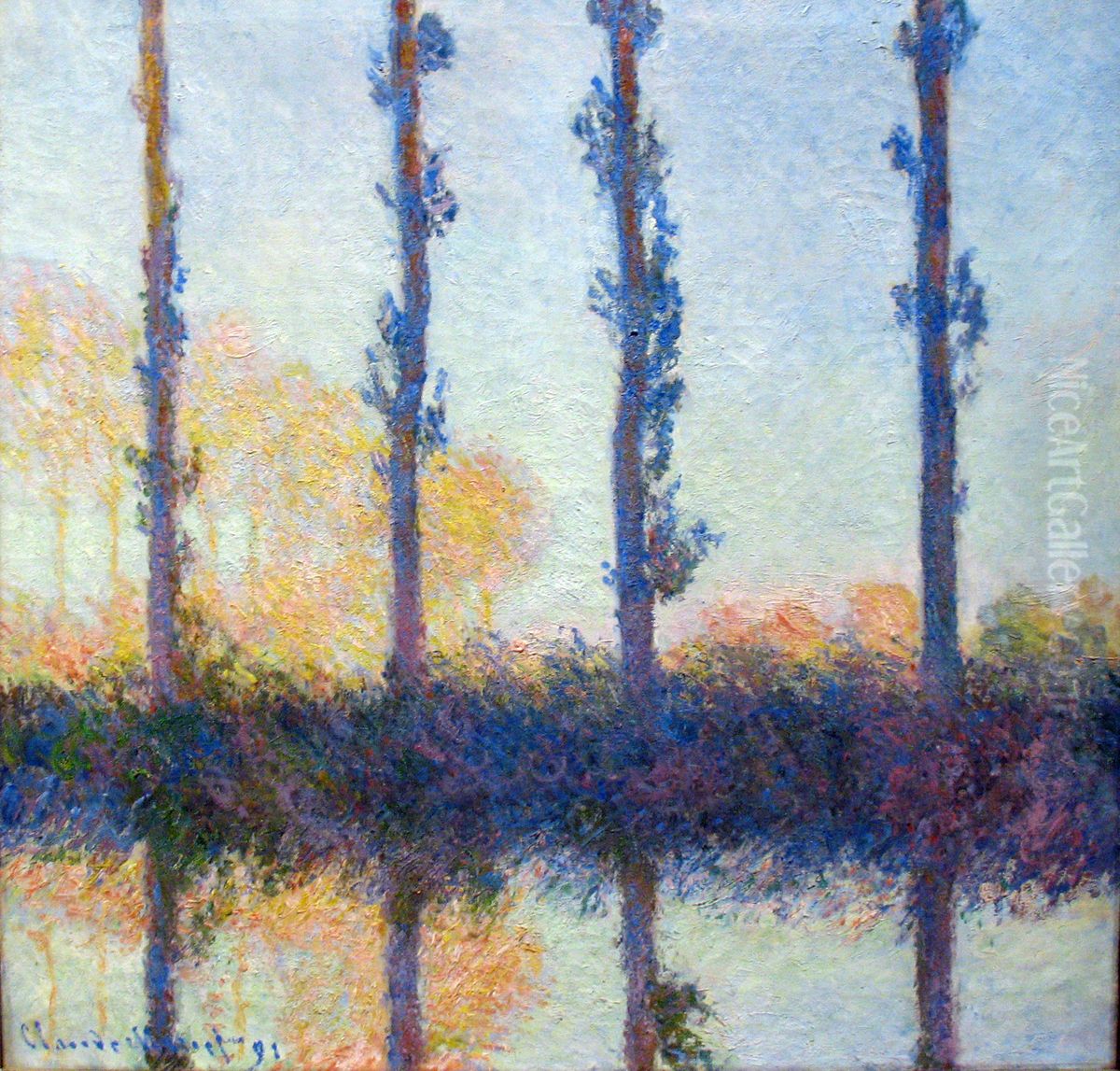 Die vier Baume Oil Painting by Claude Oscar Monet