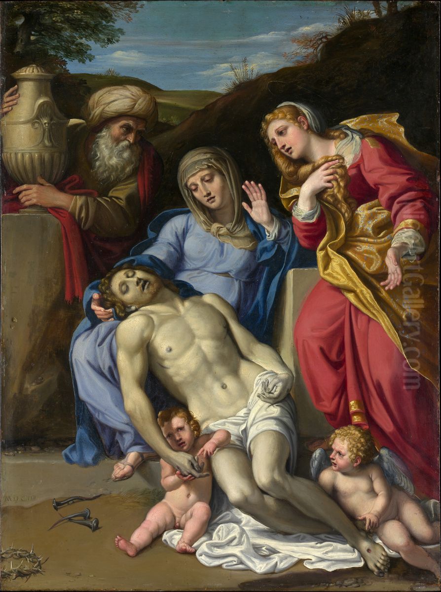 The Lamentation Oil Painting by Domenico Zampieri (Domenichino)