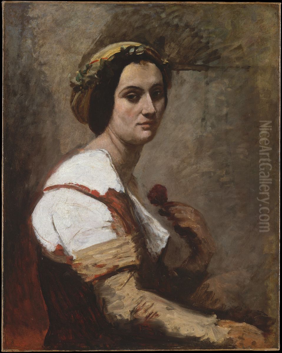 Sibylle Oil Painting by Jean-Baptiste Camille Corot