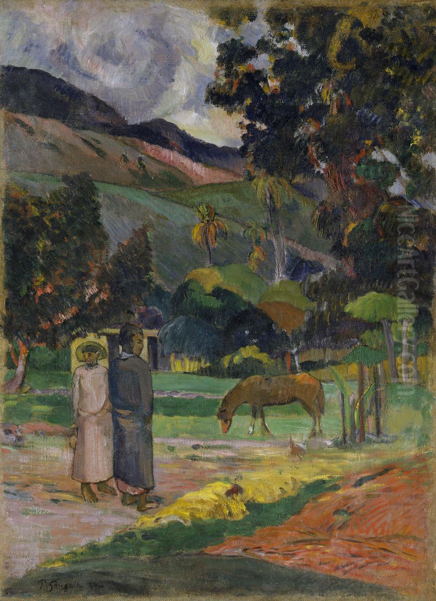 Tahitian Landscape Oil Painting by Paul Gauguin