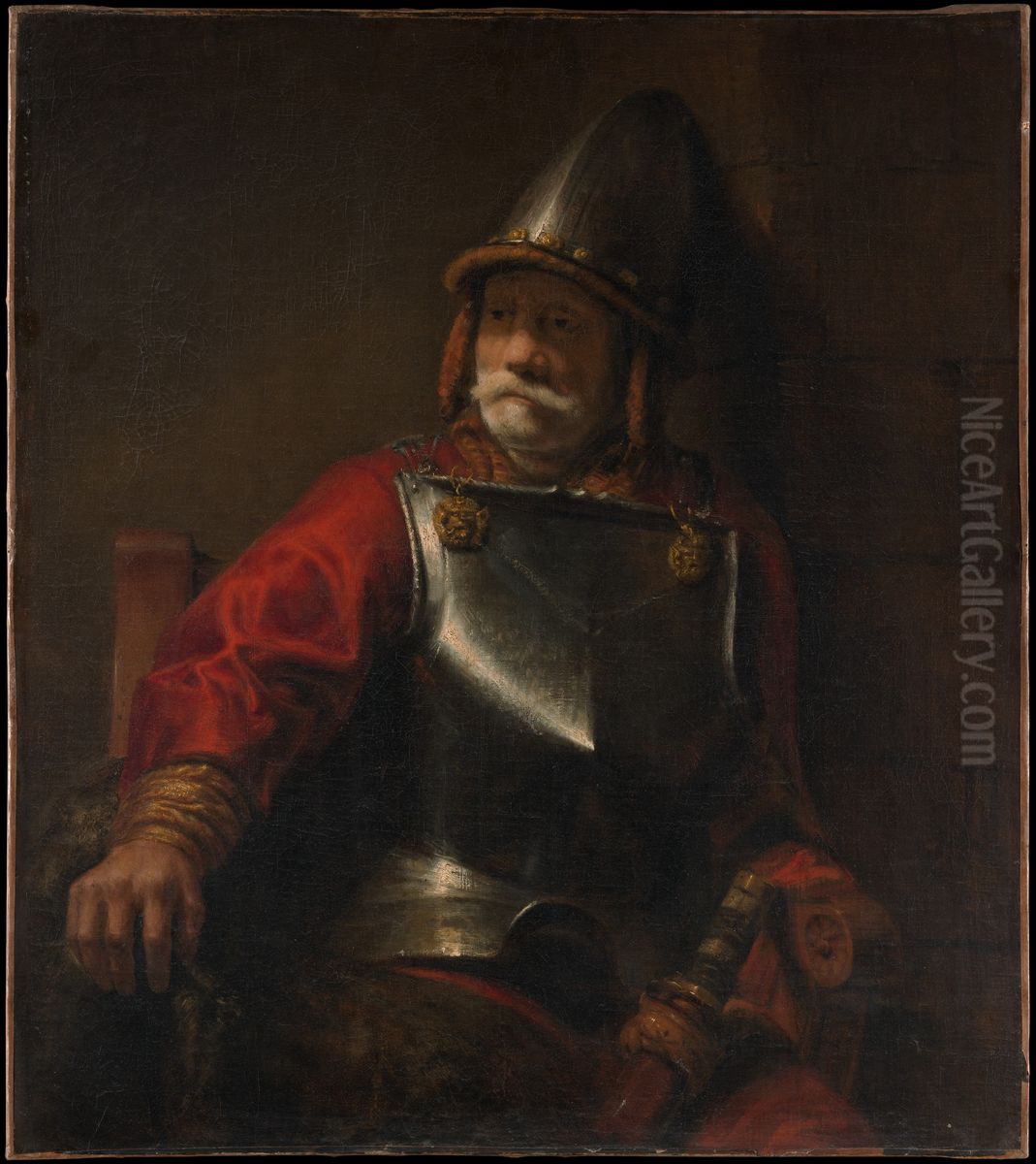 Man in Armor (Mars?) Oil Painting by Rembrandt