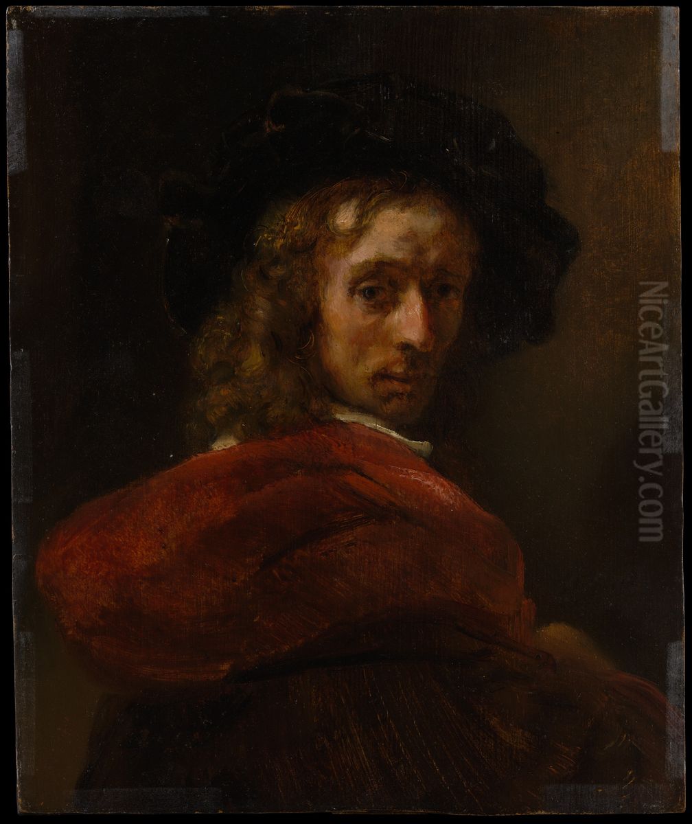 A Presumed Sketch for the Male Sitter in the 'Jewish Bride' Oil Painting by Rembrandt