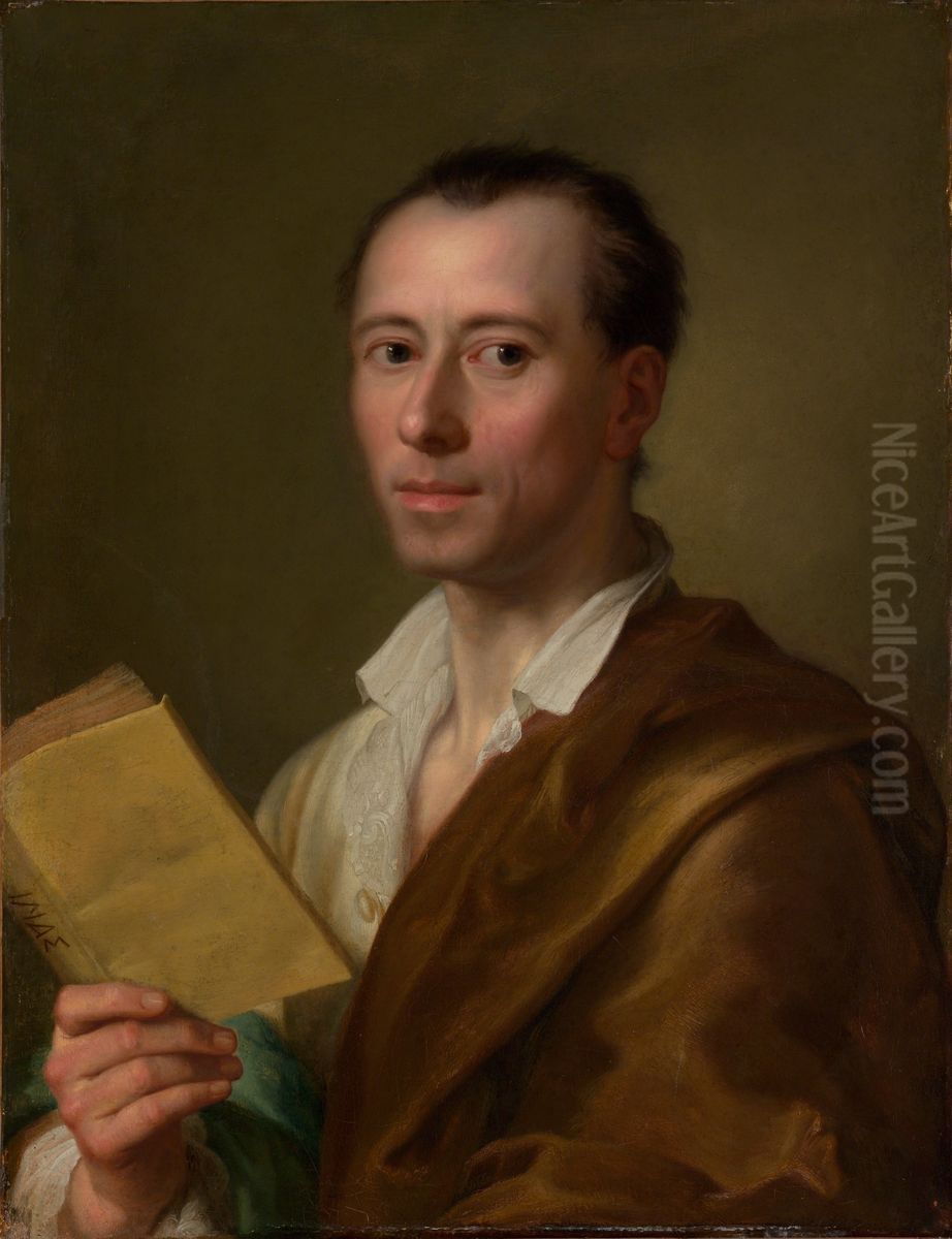 Portrait ofJohann Joachim Winckelmann Oil Painting by Anton Raphael Mengs