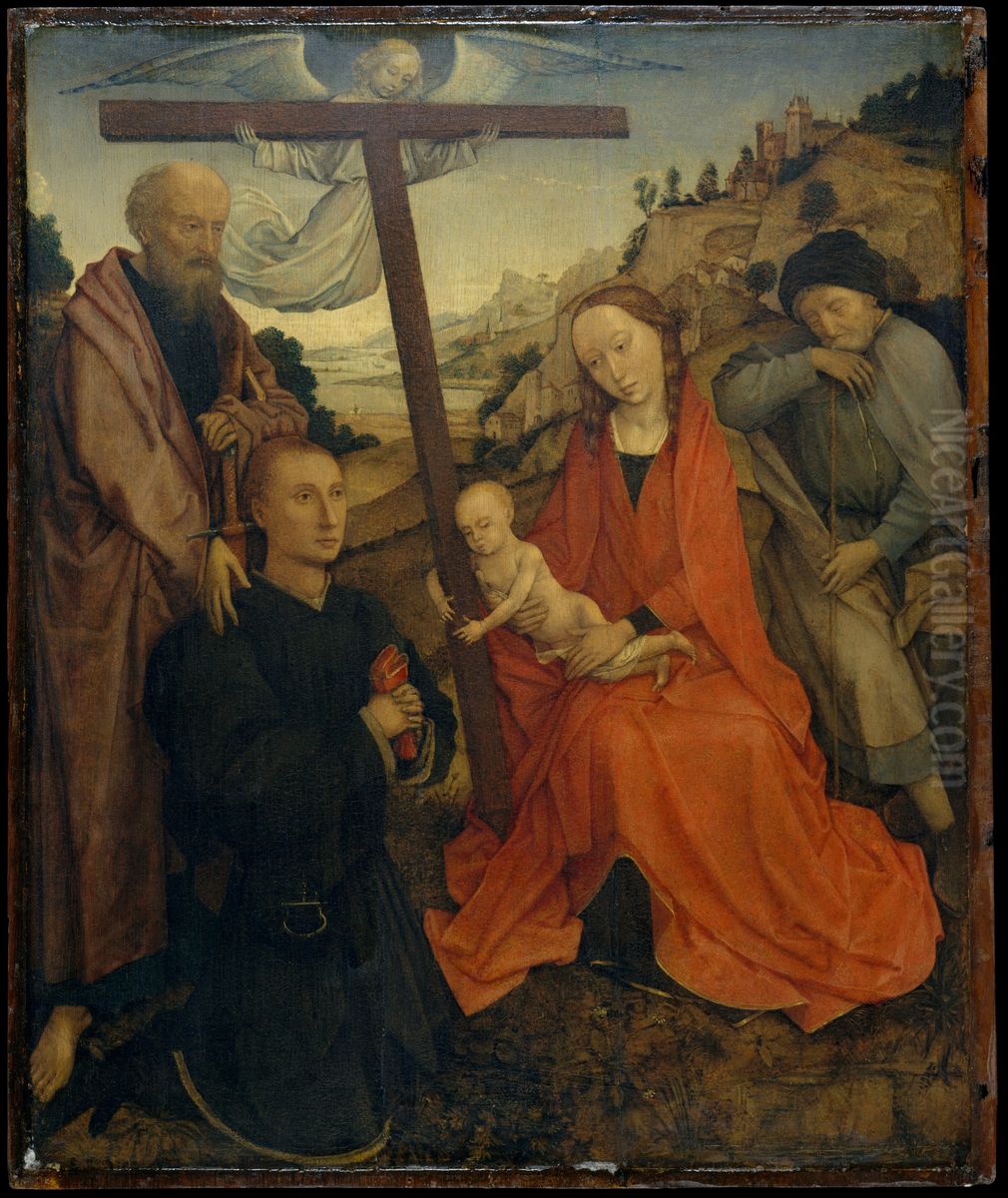 The Holy Family with Saint Paul and a Donor Oil Painting by Rogier van der Weyden