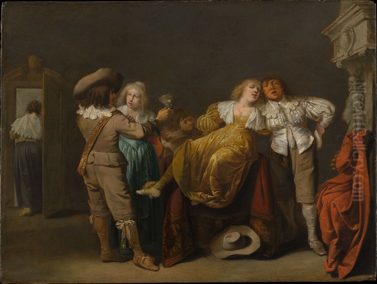 A Party of Merrymakers Oil Painting by Pieter Quast