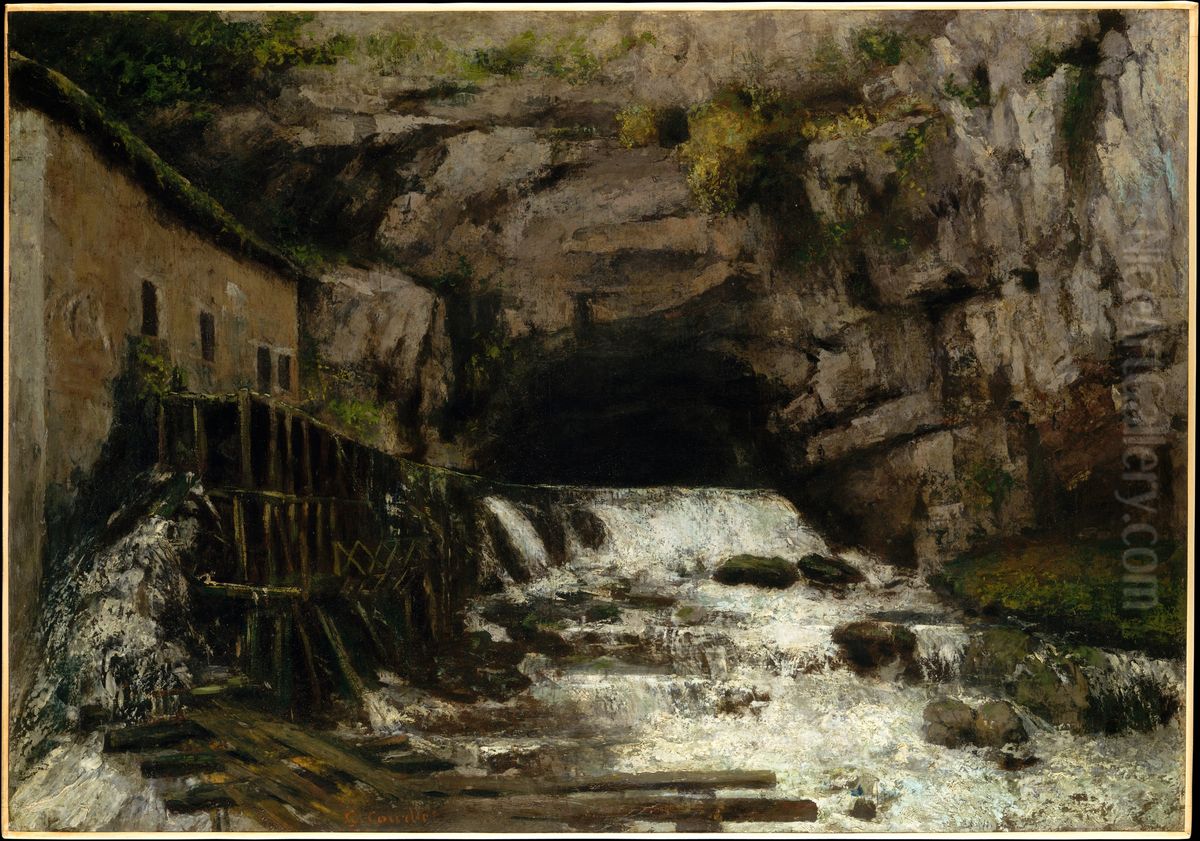 The Source of the Loue Oil Painting by Gustave Courbet