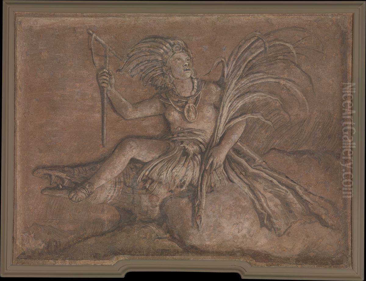 America Oil Painting by Giovanni Domenico Tiepolo