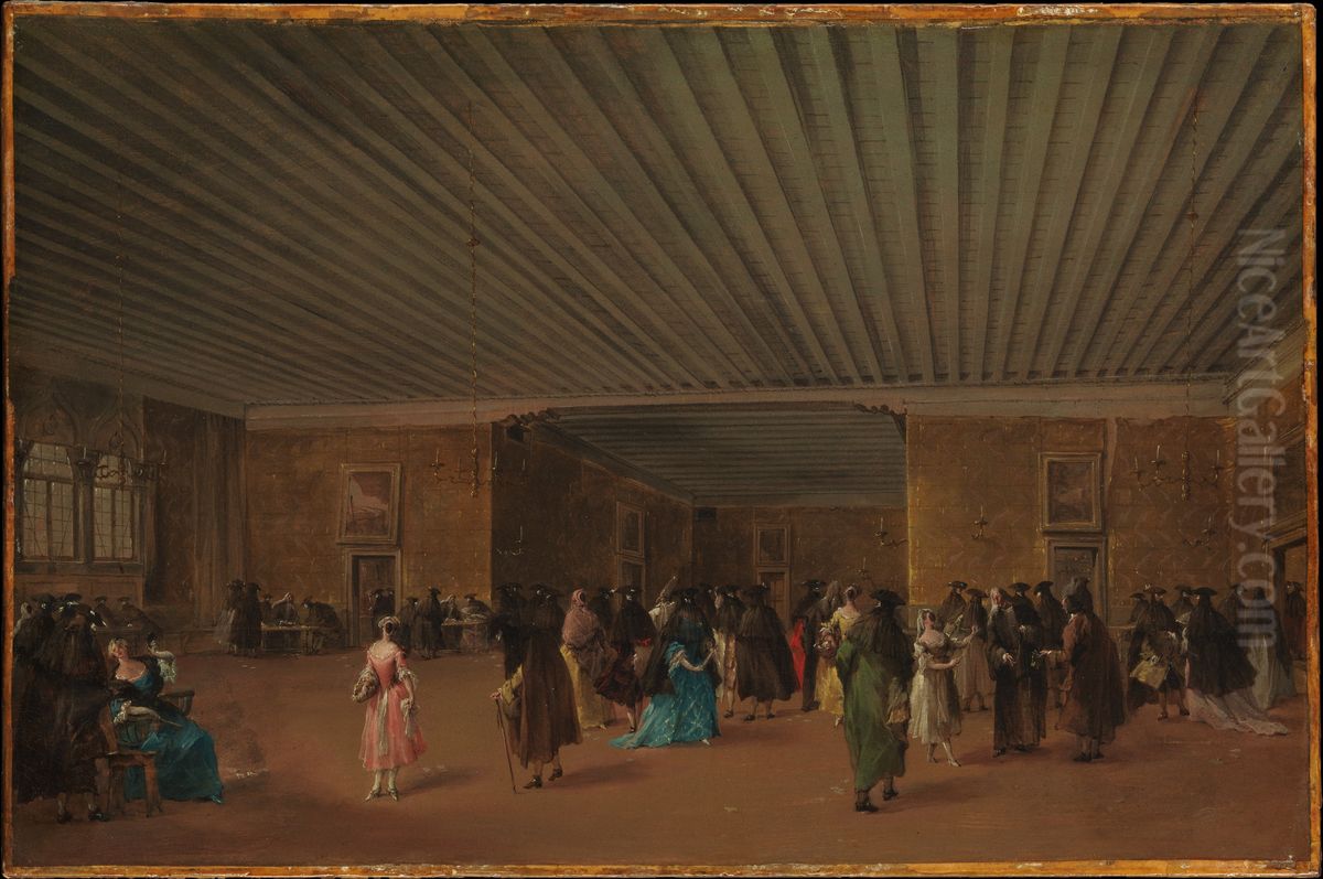 The Ridotto Pubblico at Palazzo Dandolo Oil Painting by Francesco Guardi