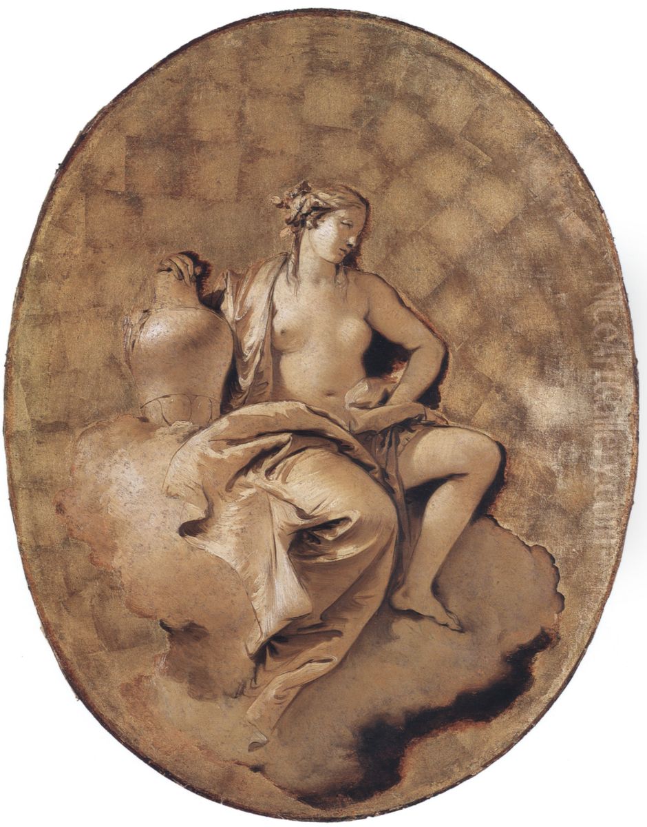 A Female Allegorical Figure Oil Painting by Giovanni Battista Tiepolo