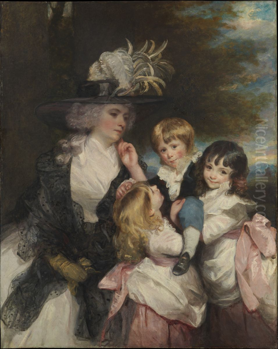 Lady Smith (Charlotte Delaval) and Her Children (George Henry, Louisa, and Charlotte) Oil Painting by Of Sir Joshua Reynolds