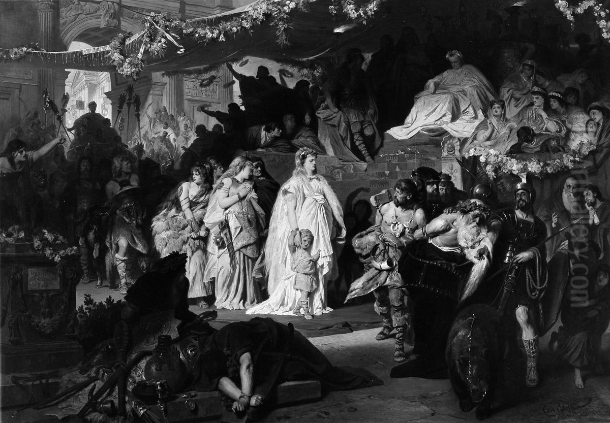 Thusnelda at the Triumphal Entry of Germanicus into Rome Oil Painting by Karl von Piloty