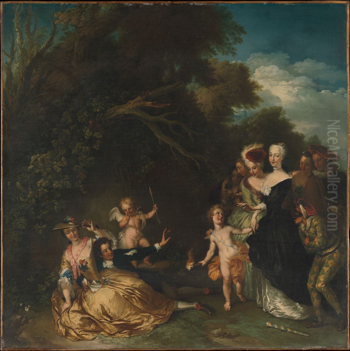 Surprised, or Infidelity Found Out Oil Painting by Christian Wilhelm Ernst Dietrich