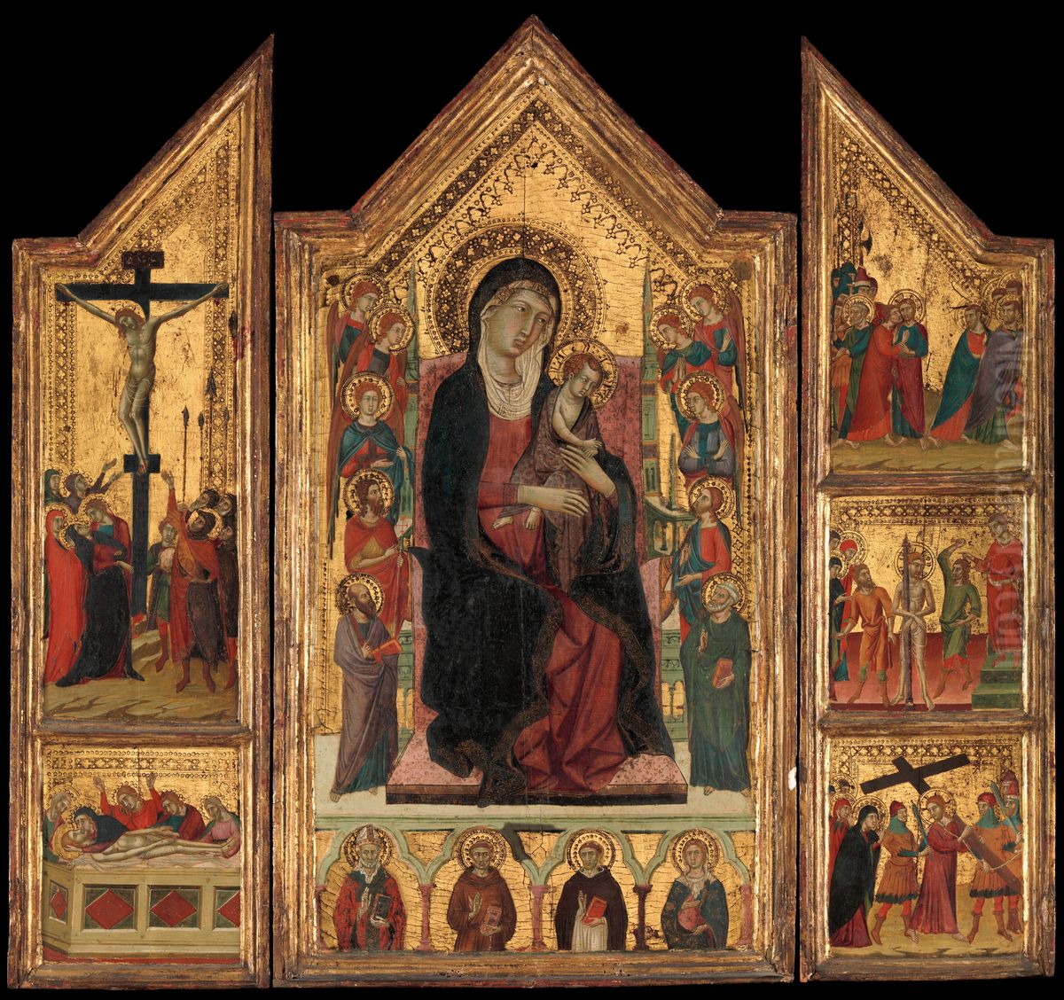 Madonna and Child Enthroned Oil Painting by Master Of Monte Oliveto