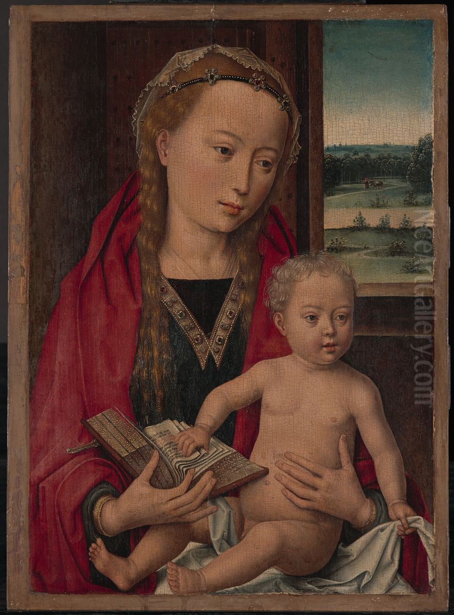 Virgin and Child Oil Painting by (manner of) Memling, Hans