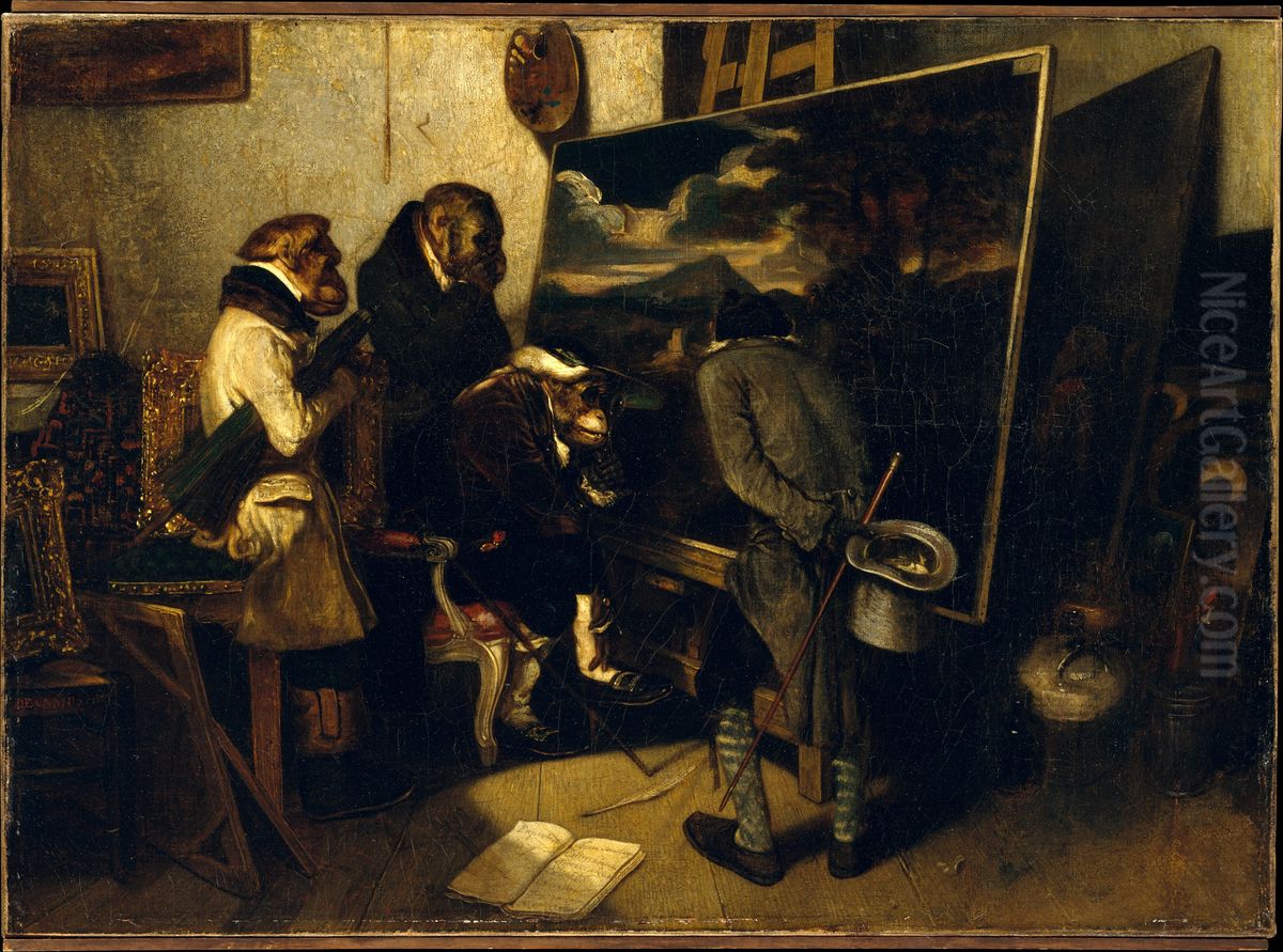The Experts Oil Painting by Alexandre-Gabriel Decamps