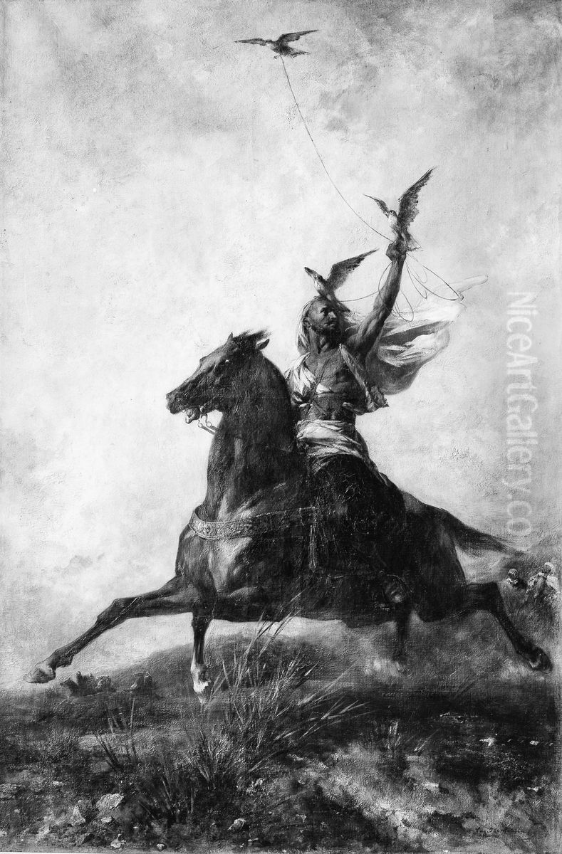 The Arab Falconer Oil Painting by Eugene Fromentin