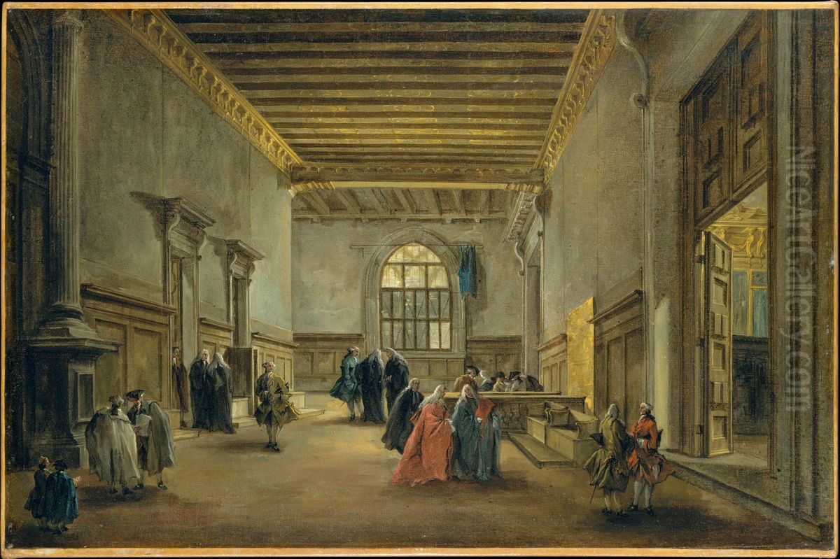 The Antechamber of the Sala del Maggior Consiglio Oil Painting by Francesco Guardi