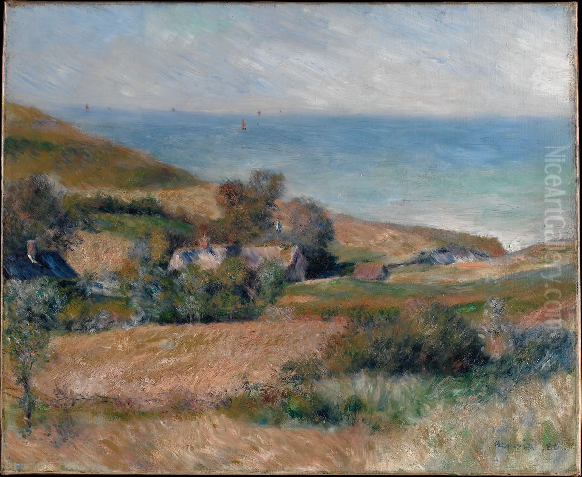 View of the Seacoast near Wargemont in Normandy Oil Painting by Pierre Auguste Renoir