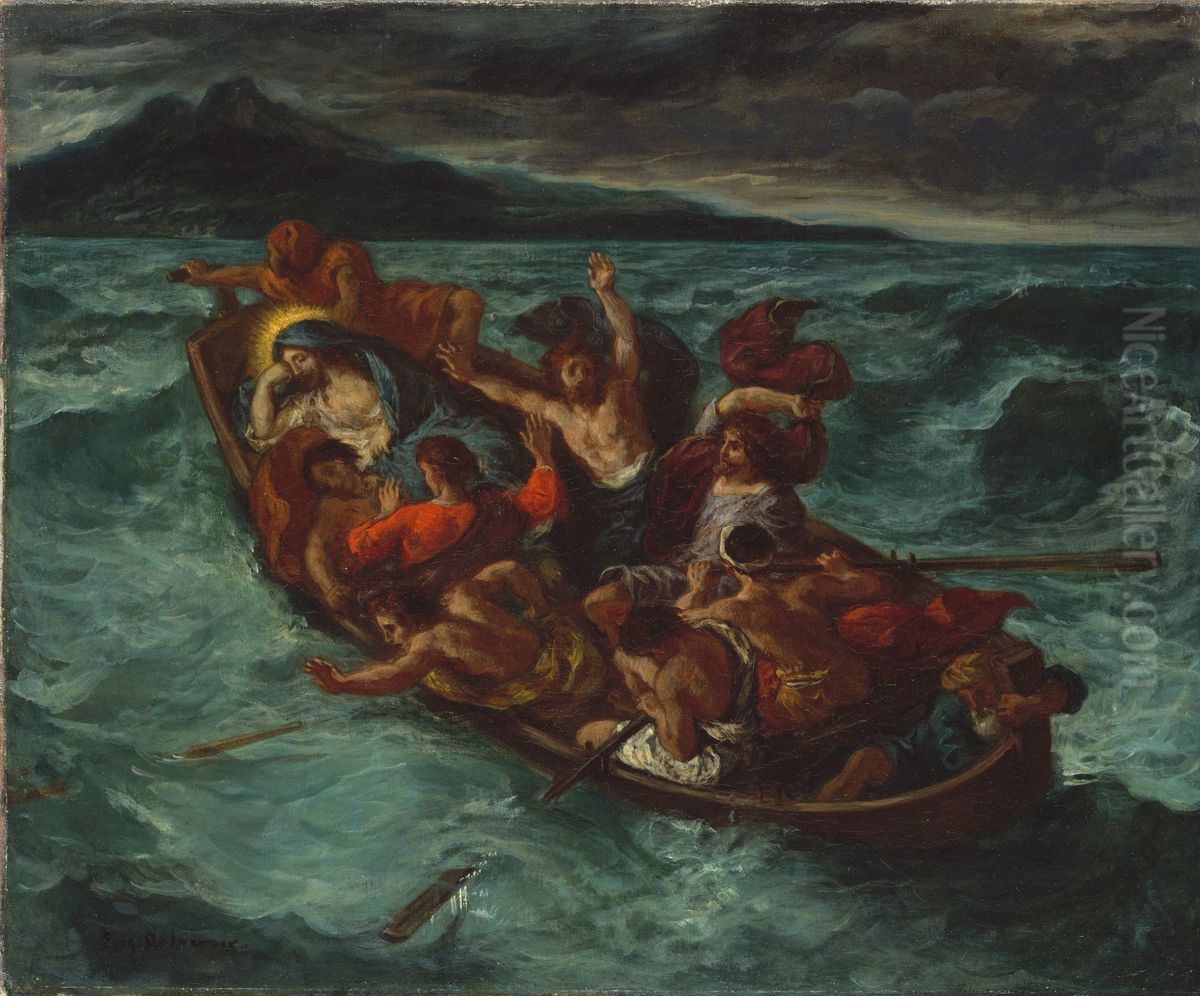 Christ Asleep during the Tempest Oil Painting by Eugene Delacroix