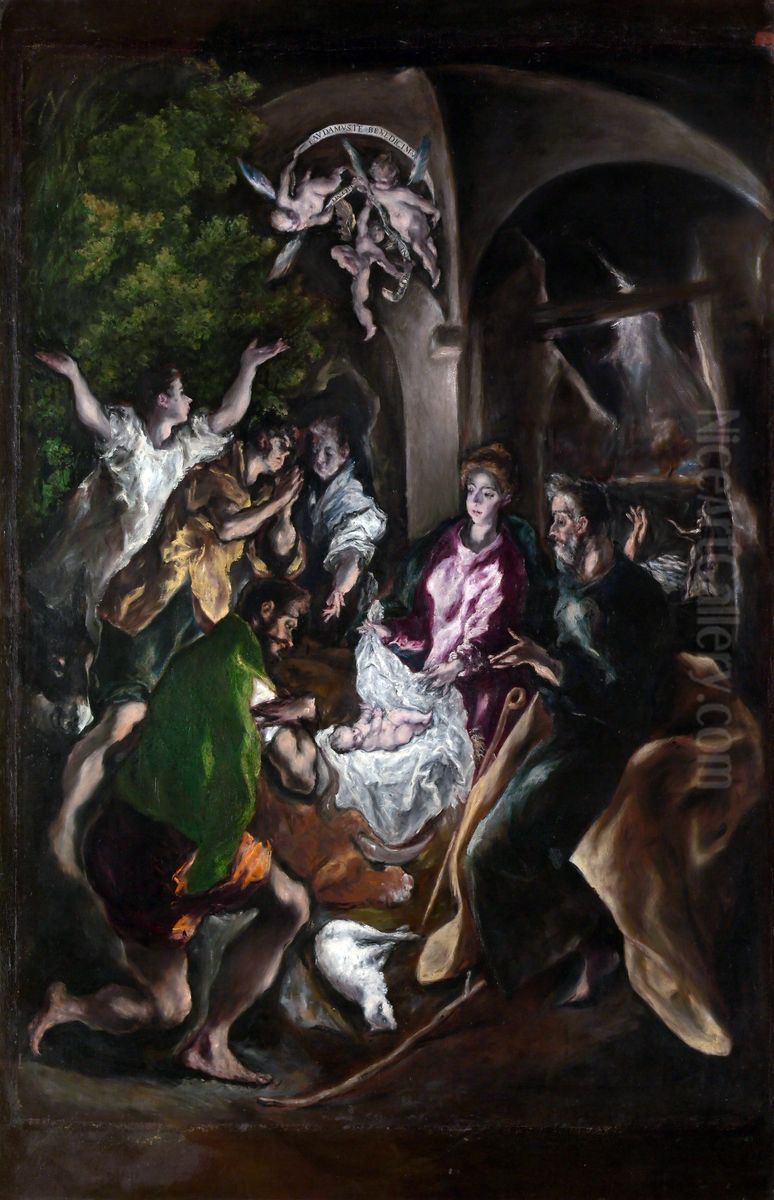 The Adoration of the Shepherds Oil Painting by El Greco