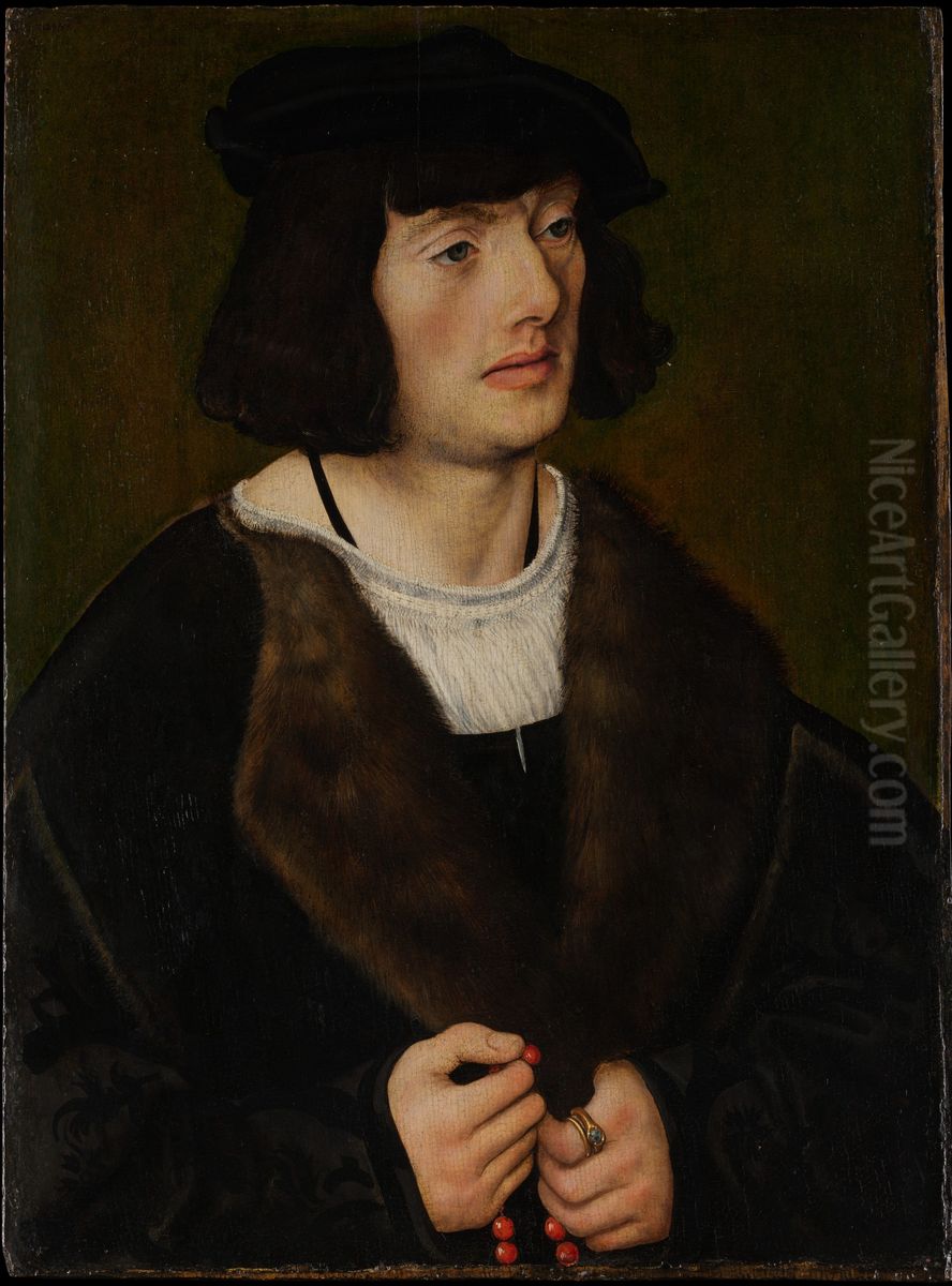 Portrait of a Man with a Rosary Oil Painting by Lucas Cranach the Elder