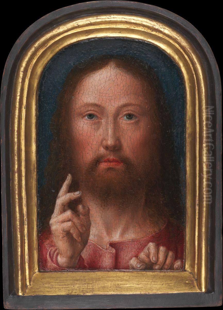 Christ Blessing Oil Painting by Gerard David