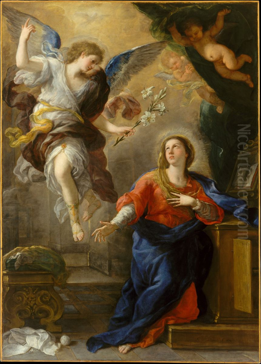 The Annunciation Oil Painting by Luca Giordano
