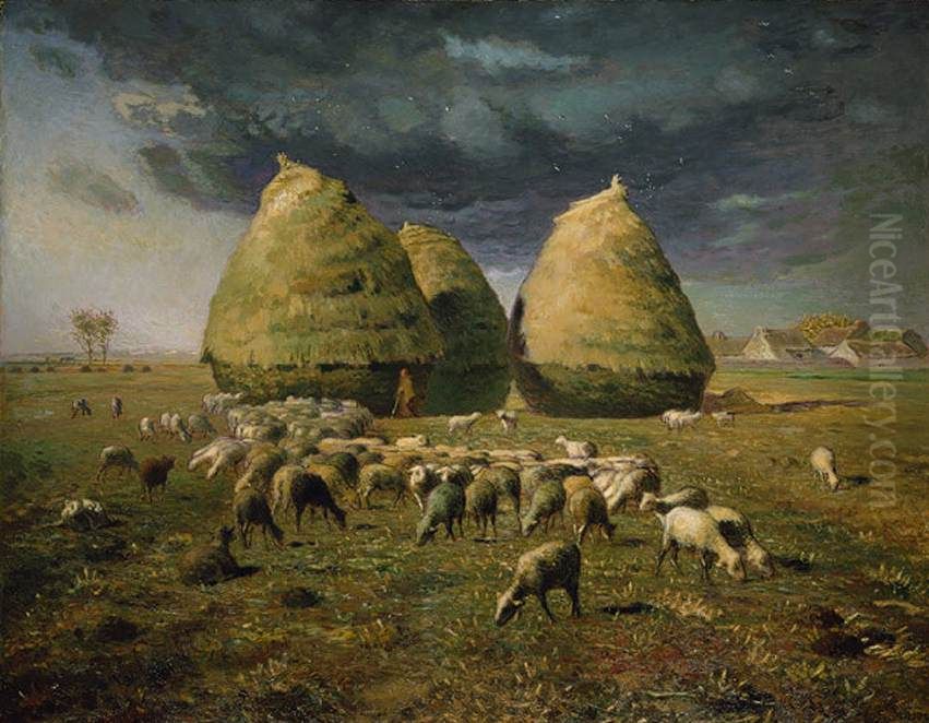 Meules, automne Oil Painting by Jean-Francois Millet