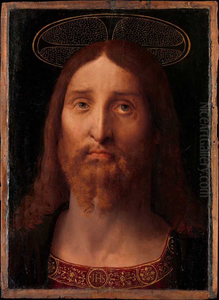 Head of Christ Oil Painting by Fernando Yanez De la Almedina