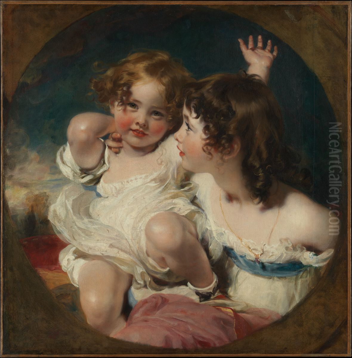 The Calmady Children (Emily, 1818-?1906, and Laura Anne, 1820-1894) Oil Painting by Thomas Lawrence