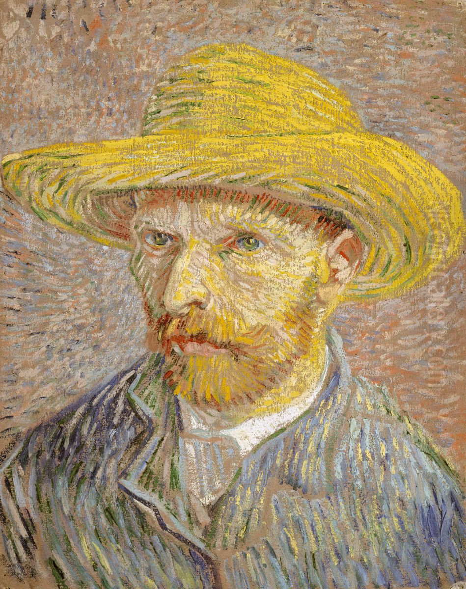 Autoportrait au chapeau de paille Oil Painting by Vincent Van Gogh