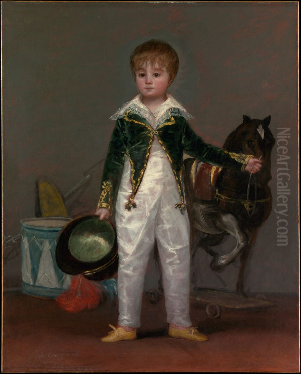 Jose Costa y Bonells (died l870), Called Pepito Oil Painting by Francisco Goya Fuendetodos