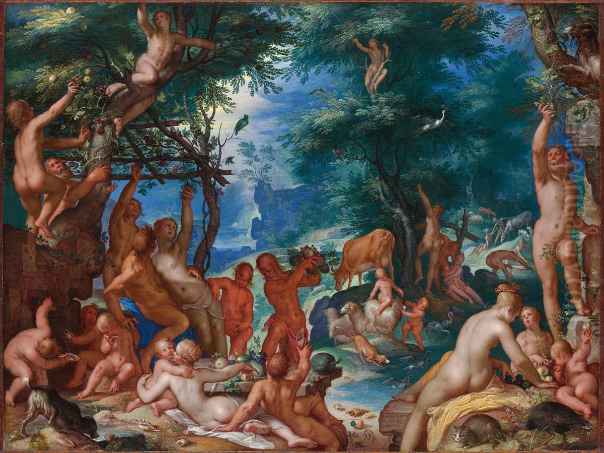 The Golden Age Oil Painting by Joachim Wtewael (Uytewael)