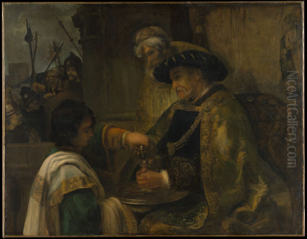 Pilate Washing His Hands Oil Painting by Rembrandt