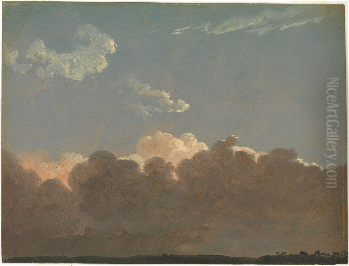 Cloud Study (Distant Storm) Oil Painting by Simon Denis