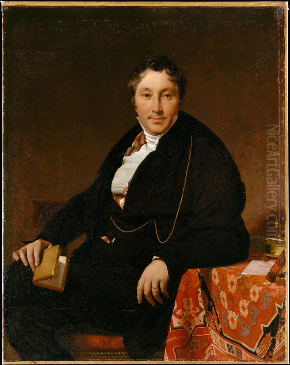 Jacques-Louis Leblanc (1774-1846) Oil Painting by Jean Auguste Dominique Ingres