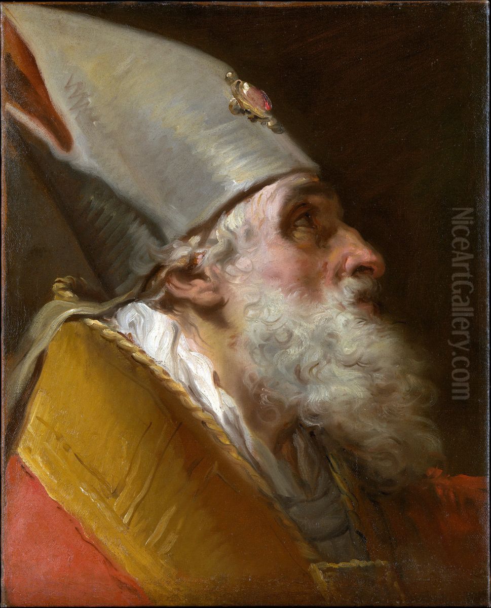 Head of a Bishop Oil Painting by Gaetano Gandolfi