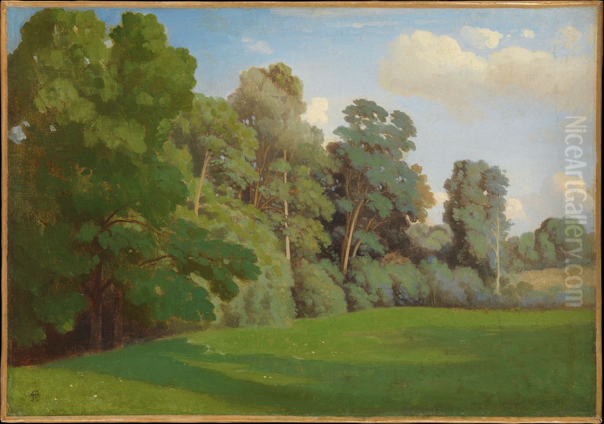 Edge of a Wood Oil Painting by Theodore Caruelle d'Aligny