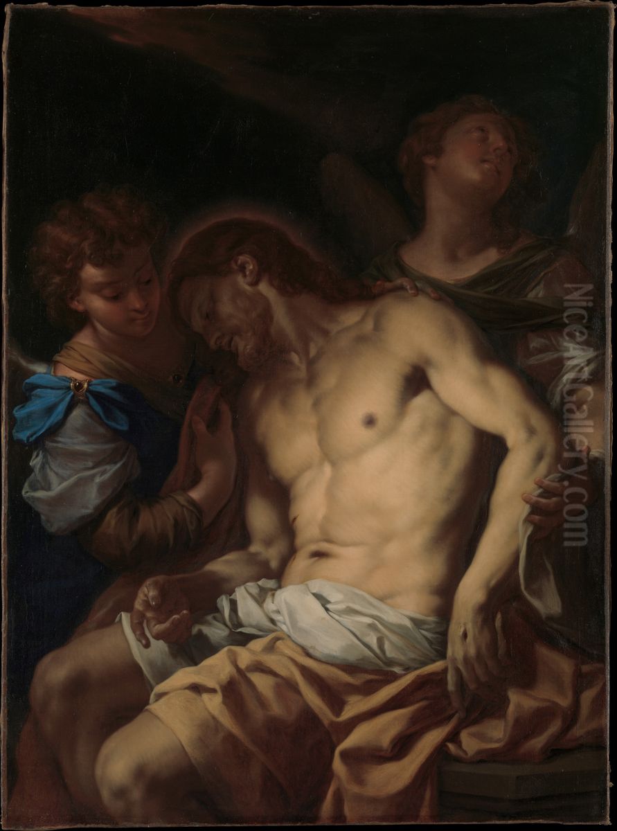 Dead Christ Supported by Angels Oil Painting by Francesco Trevisani
