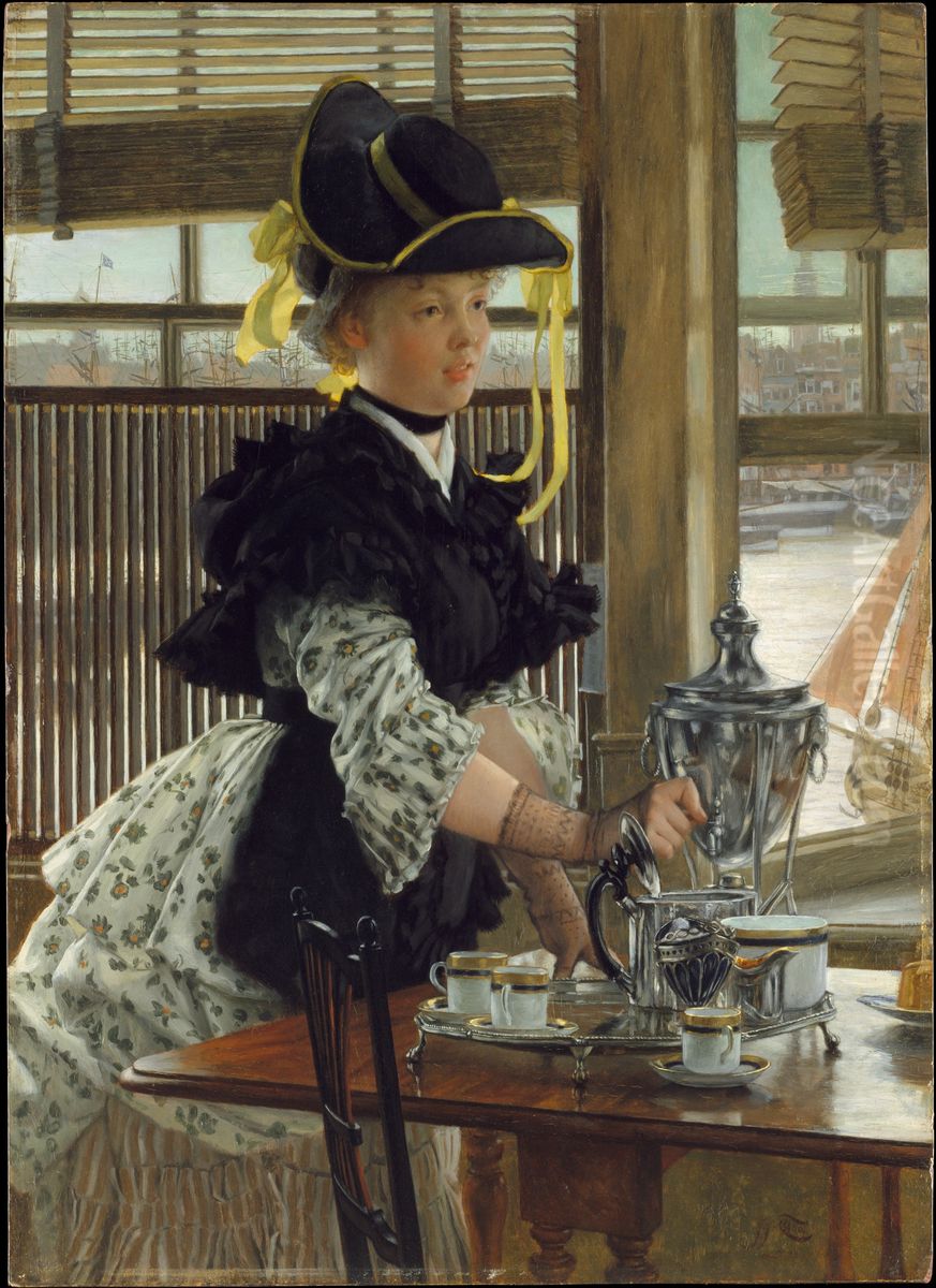 Tea Oil Painting by James Jacques Joseph Tissot