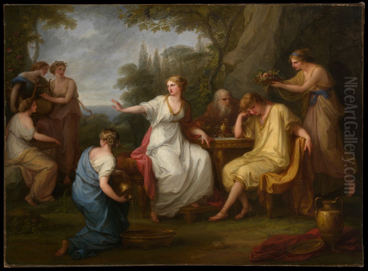 The Sorrow of Telemachus Oil Painting by Angelica Kauffmann
