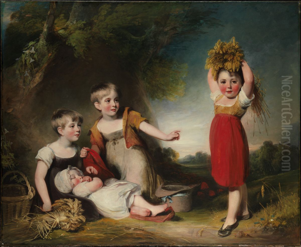 The Grandchildren of Sir William Heathcote, 3rd Baronet Oil Painting by William Owen